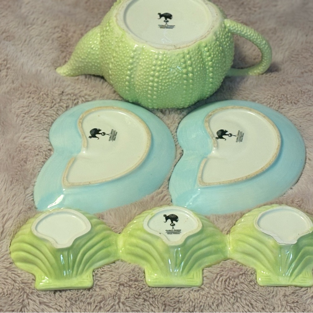 Green and Blue Ceramic Tea Set